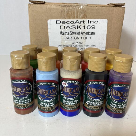 Martha Stewart Americana Set Of 10 Craft Acrylic Paints 2oz Ea. BRAND NEW Boxed - Picture 2 of 8